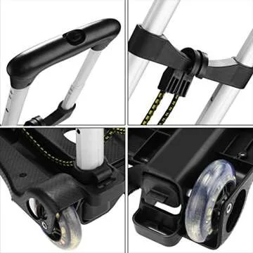 Folding Hand Truck, 80 lbs Heavy Duty Solid Construction Utility Cart Compact and Lightweight for Luggage, Personal, Travel, Auto, Moving and Office Use - Portable Fold Up Dolly