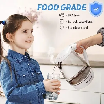 Aigostar 1500W Electric Kettle with Filter and LED Light