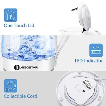 Aigostar 1500W Electric Kettle with Filter and LED Light