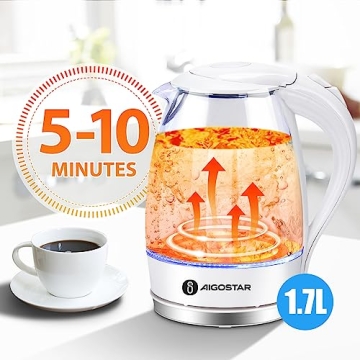 Aigostar 1500W Electric Kettle with Filter and LED Light