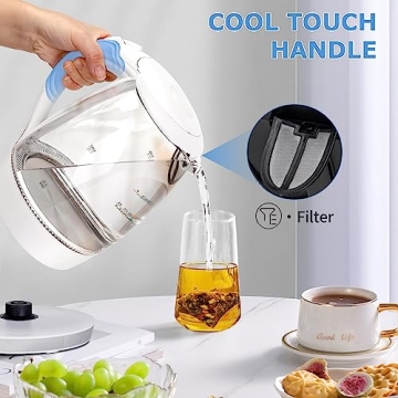 Aigostar 1500W Electric Kettle with Filter and LED Light