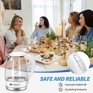 Aigostar 1500W Electric Kettle with Filter and LED Light