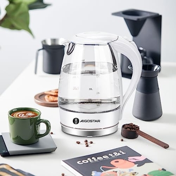 Aigostar 1500W Electric Kettle with Filter and LED Light