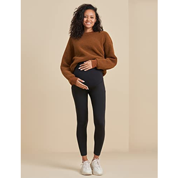 POSHDIVAH Women's Maternity Fleece Lined Leggings