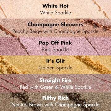 e.l.f. Fine As Fleck Glitter Eyeshadow, Long-Lasting Sheer Eye Makeup With A Shimmer Finish, Soft, Smooth Formula, Vegan & Cruelty-Free, White Hot