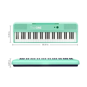 The ONE Smart Keyboard COLOR 61 Lighted Keys Piano Keyboard, MIDI Electric Piano for Beginners with 256 Tones, 64 Polyphony, Built-in LED Lights and Free Apps (Green)