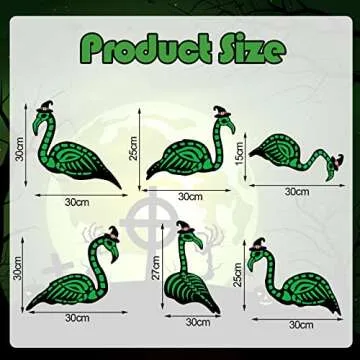 WILLBOND 6 Pcs Halloween Glow in the Dark Skeleton Flamingo Scary Creepy Halloween Outdoor Decor Zombie Flamingo Yard Decor Flamingo Skeleton Decor Scary Halloween Decor for Halloween Party