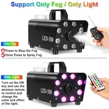 Fog Machine with 13 Colors and 8 LED Lights