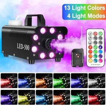 Fog Machine with 13 Colors and 8 LED Lights