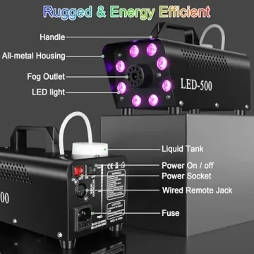 Fog Machine with 13 Colors and 8 LED Lights