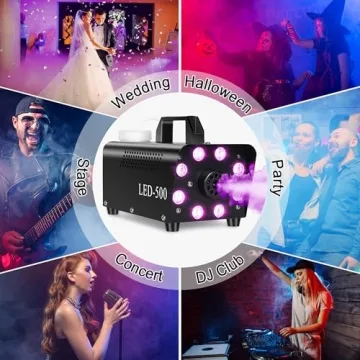 Fog Machine with 13 Colors and 8 LED Lights