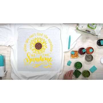 DGAGA Silk Screen Stencils,Sunflower Self Adhesive Silk Screen Stencils Reusable,Be The Sunshine Mesh Stencil for Chalk Paste Screen Printing Stencils for Painting on Wood,Chalkboard,Fabric,Art Craft