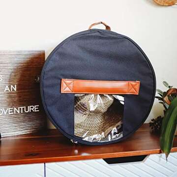 HappiBox Hat Storage Box | Stuffed Animal Toy Storage | Stackable Round Pop-up Container | Travel Ha...