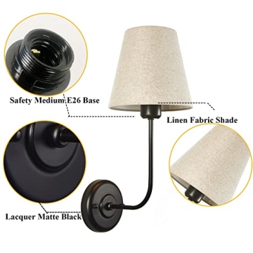 Buy PASSICA Vintage Industrial Wall Sconces Set of 2