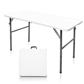 Gocamptoo Folding Table 4ft Heavy Duty Outdoor Indoor with Handle