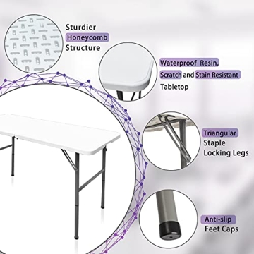 Gocamptoo 4ft Portable Folding Table for Every Event