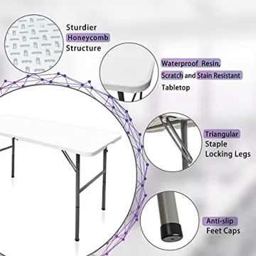 Gocamptoo 4ft Portable Folding Table for Every Event