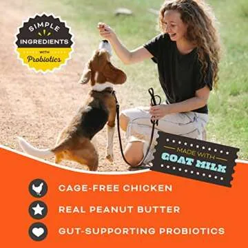 Primal Freeze Dried Dog Treats, You're My Butter Half; Chicken & Peanut Butter with Goat Milk, Grain Free Training Treats for Dogs with Probiotics, 2 oz