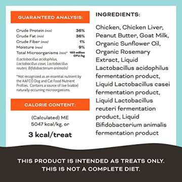 Primal Freeze Dried Dog Treats, You're My Butter Half; Chicken & Peanut Butter with Goat Milk, Grain Free Training Treats for Dogs with Probiotics, 2 oz