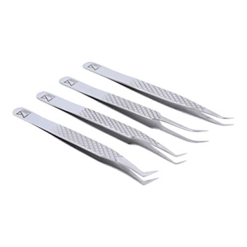 M LASH Eyelash Extension Tweezers - Set of 4 Professional Tools