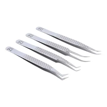 M LASH Eyelash Extension Tweezers - Set of 4 Professional Tools