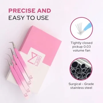 M LASH Eyelash Extension Tweezers - Set of 4 Professional Tools