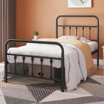 Elegant Victorian Twin Metal Bed Frame - Strong & Stylish