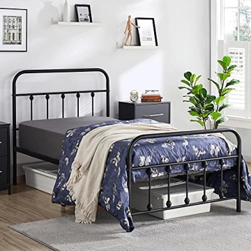 Elegant Victorian Twin Metal Bed Frame - Strong & Stylish