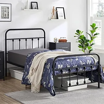 Elegant Victorian Twin Metal Bed Frame - Strong & Stylish