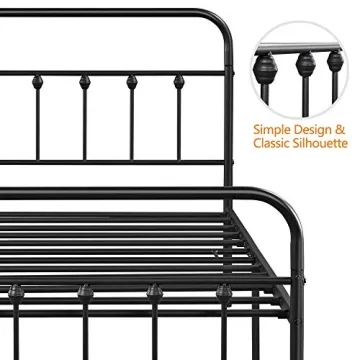 Elegant Victorian Twin Metal Bed Frame - Strong & Stylish