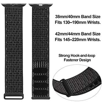 Geoumy 3 Pack Sport Nylon Bands Compatible with Apple Watch 44mm 40mm 41mm 42mm 38mm 45mm 49mm, Stretchy Loop Woven Braided Soft Women Men Strap Compatible for iWatch Series 8 7 6 5 4 3 2 1 SE Ultra