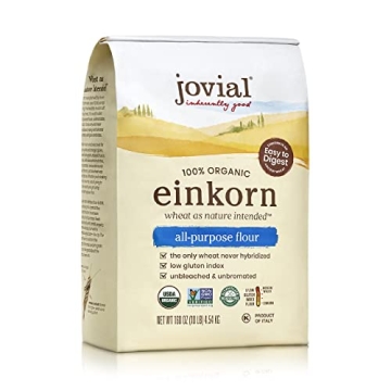 Jovial Einkorn 100% Organic Einkorn All Purpose Flour - Baking Flour, High Protein, USDA Certified O...