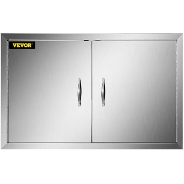 VEVOR BBQ Access Door 31W x 24H Inch, Double Wall Outdoor Kitchen Door, Stainless Steel Flush Mount ...