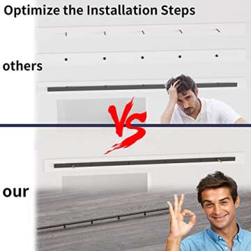 HomLxclx 5ft Heavy Duty Sturdy Sliding Barn Hardware Kit Single Smoothly and Quietly-Simple and Easy to Install-Fit 1 3/8-1 3/4 inch Thickness Door Panel(Black)(J Shape Hangers)