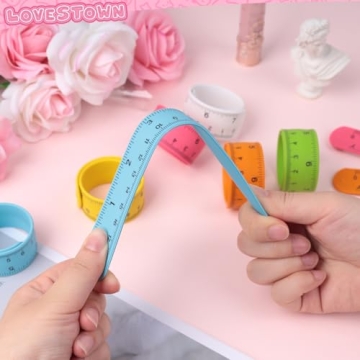 LovesTown Colorful Ruler Slap Bracelets for Kids 12PCS