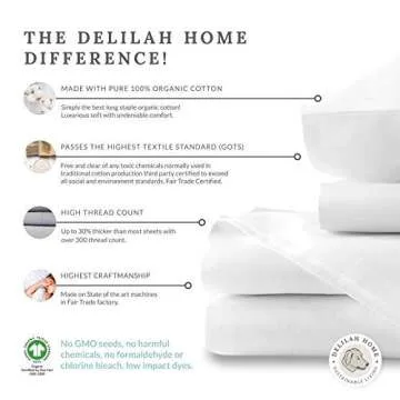 Delilah Home King Organic Cotton Sheet Set for Sustainable Living