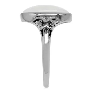 Elegant Silvershake Moonstone Filigree Silver Ring