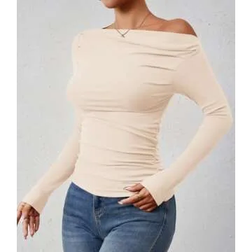 Stylish ZESICA Off Shoulder Long Sleeve Tops for Women