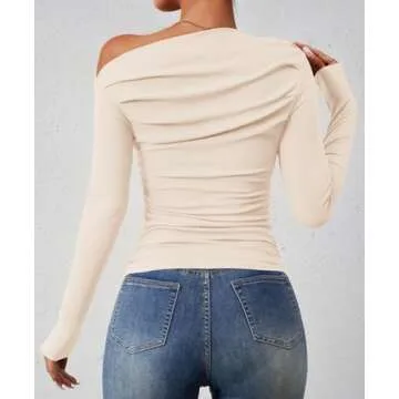 Stylish ZESICA Off Shoulder Long Sleeve Tops for Women