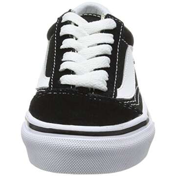 Vans Kids Old Skool Black/True White Skate Shoe, Black/White, 3 Little Kid