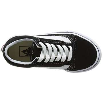 Vans Kids Old Skool Black/True White Skate Shoe, Black/White, 3 Little Kid
