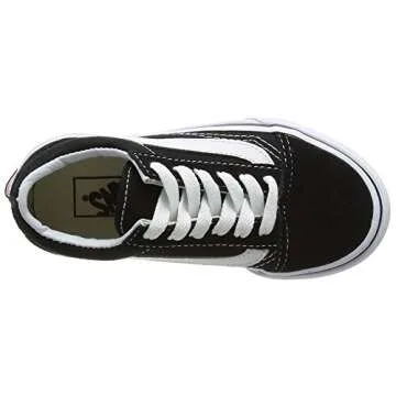 Vans Kids Old Skool Black/True White Skate Shoe, Black/White, 3 Little Kid