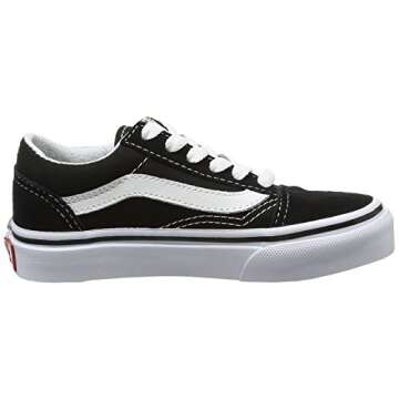 Vans Kids Old Skool Black/True White Skate Shoe, Black/White, 3 Little Kid