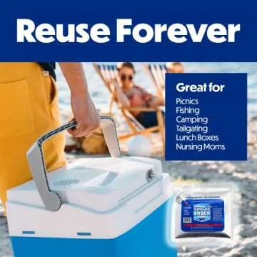 Cooler Shock Ice Packs for Cooler - Long Lasting Reusable Freezer Packs for Lunch Boxes and Backpack Cooler - Ice Packs for Camping Gear, Fishing, Road Trip & Beach Must Haves