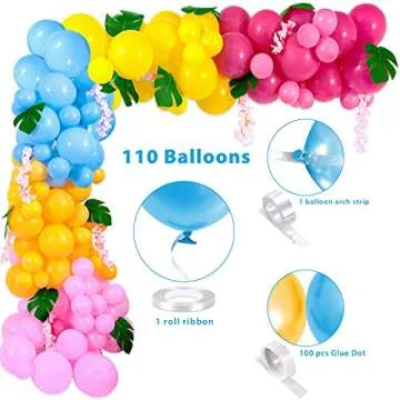 Winrayk Hawaiian Balloon Arch Kit for Vibrant Parties