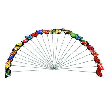 Ginsco 25pcs Butterfly Stakes Outdoor Yard Planter Flower Pot Bed Garden Decor Butterflies Christmas Tree Decorations