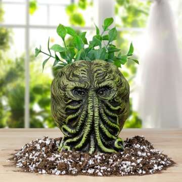 Toy Vault Cthulhu Planter Pot (5-Inch); Mini Monster Resin Planter Inspired by H.P. Lovecraft