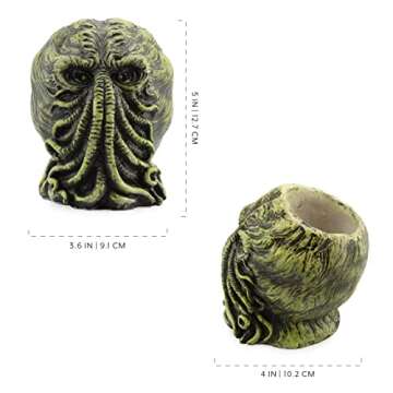 Toy Vault Cthulhu Planter Pot (5-Inch); Mini Monster Resin Planter Inspired by H.P. Lovecraft