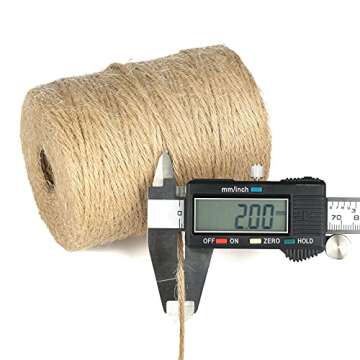 KINGLAKE 656 Feet Natural Jute Twine for Arts and Crafts, Gift Wrapping, and Garden Projects