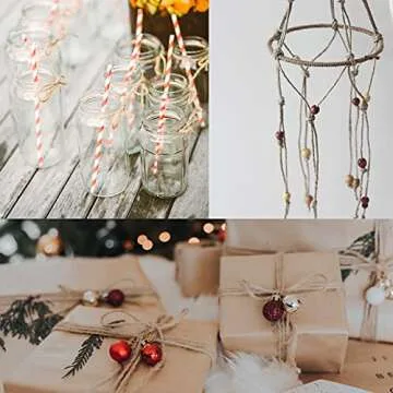 KINGLAKE Natural Jute Twine 656 Feet for Crafts & Gifts